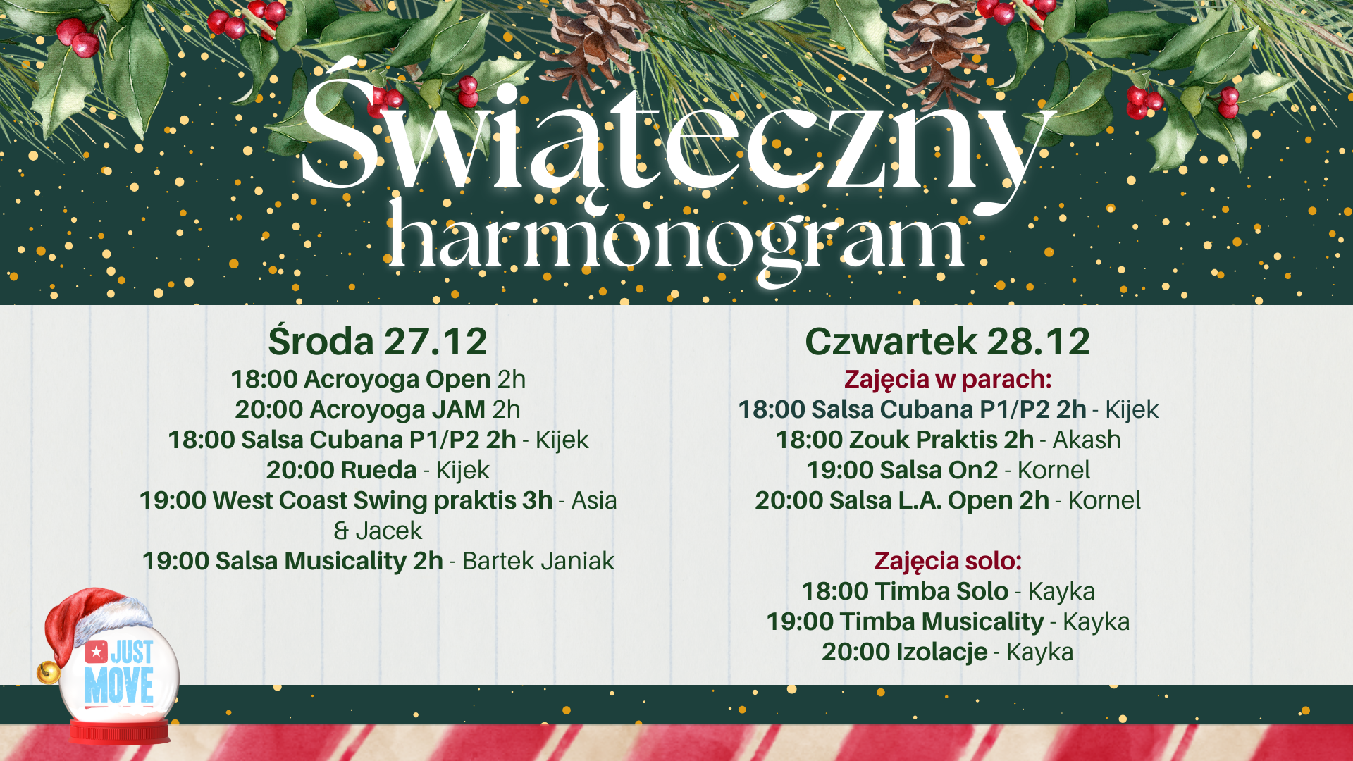 ŚWIĄTECZNY HARMONOGRAM!